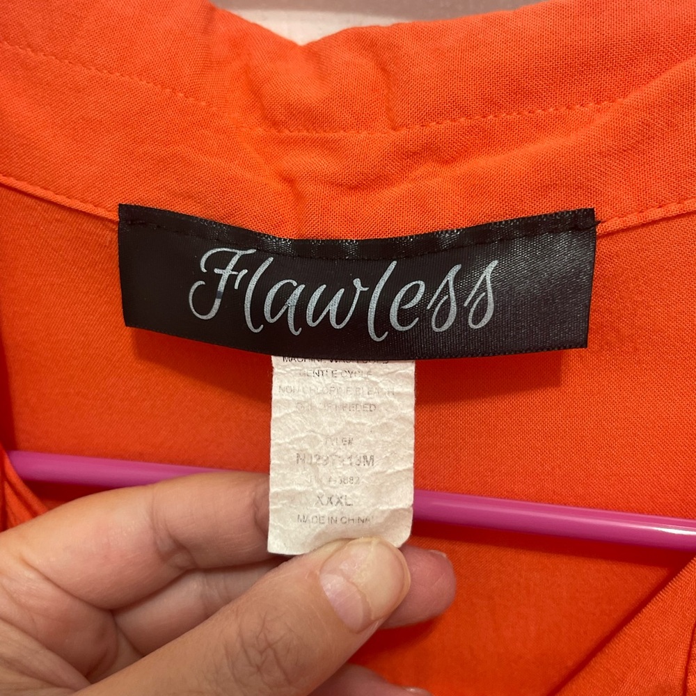 LAWLESS Women's Orange Button-Up Top - Picture 4 of 9